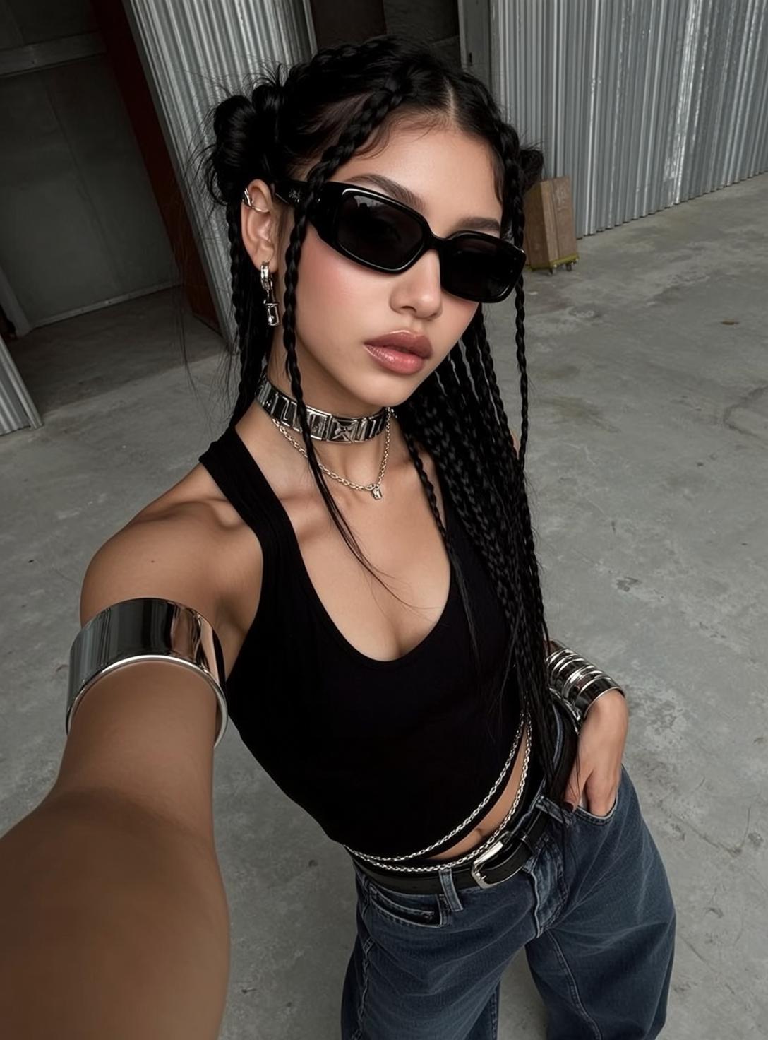 Tank Top Jeans Chain Belt