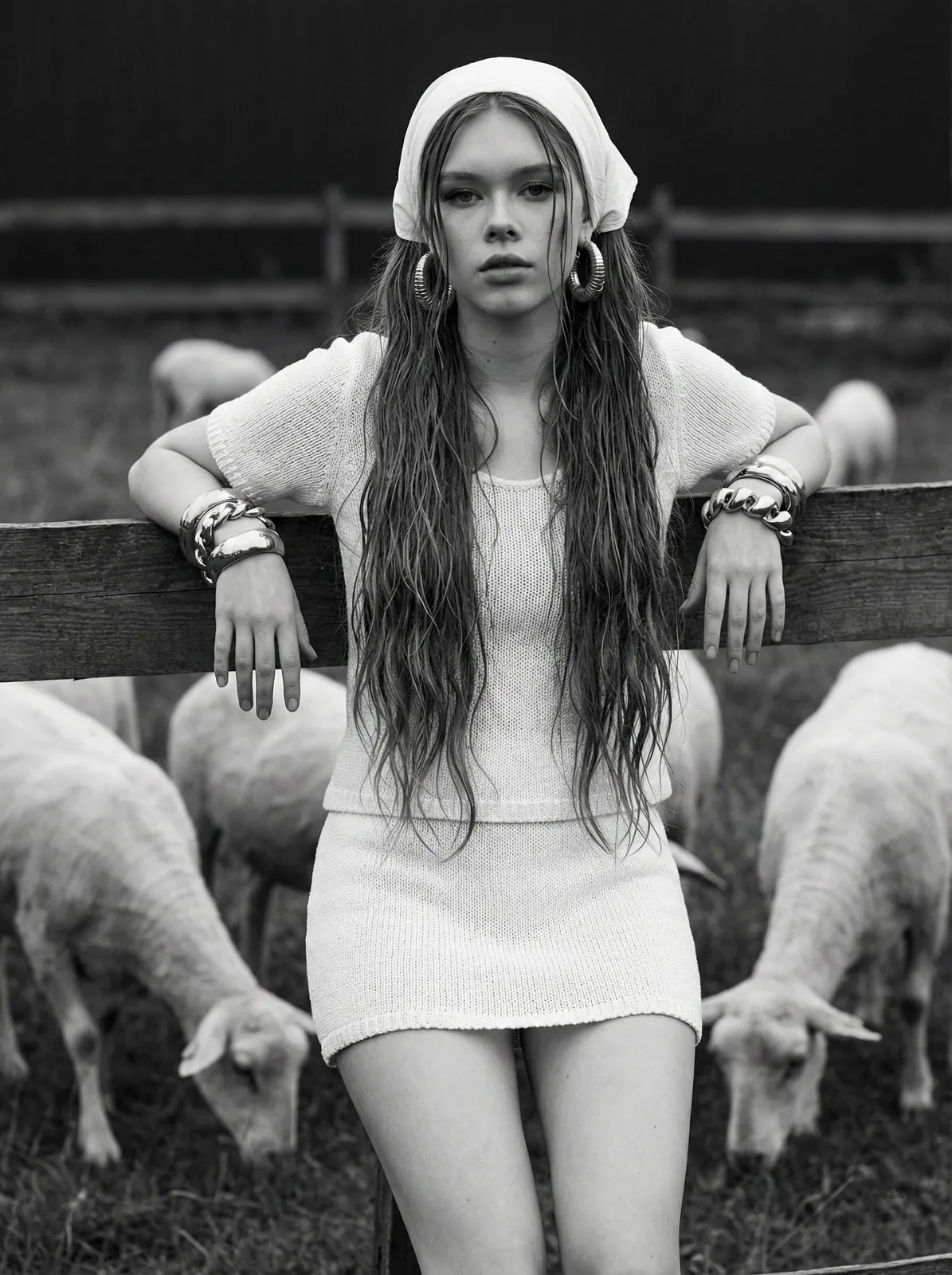 Earrings And Bracelets In Fashion Portrait