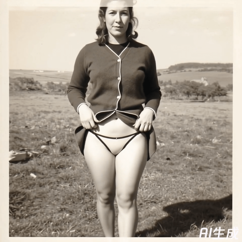 Sepia Field Photograph Person Holding Cardigan Hem