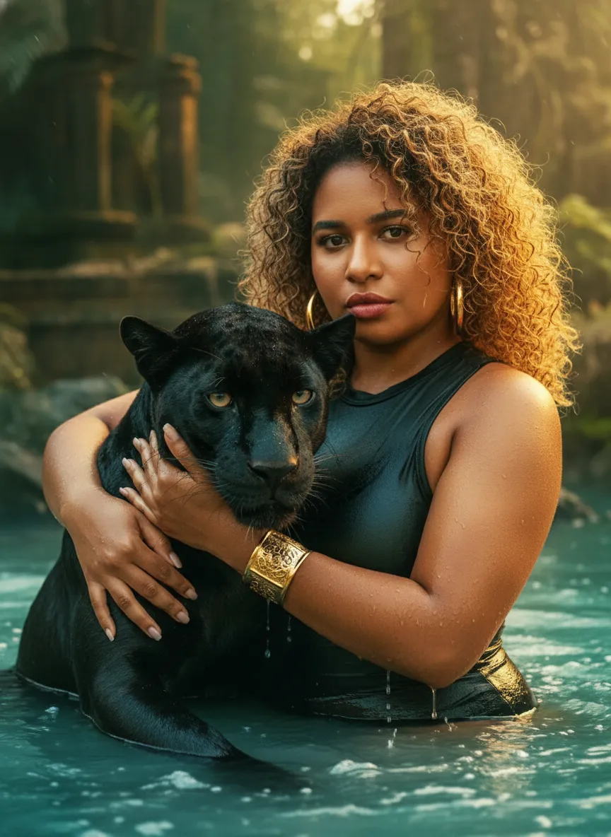 Mulher com pantera