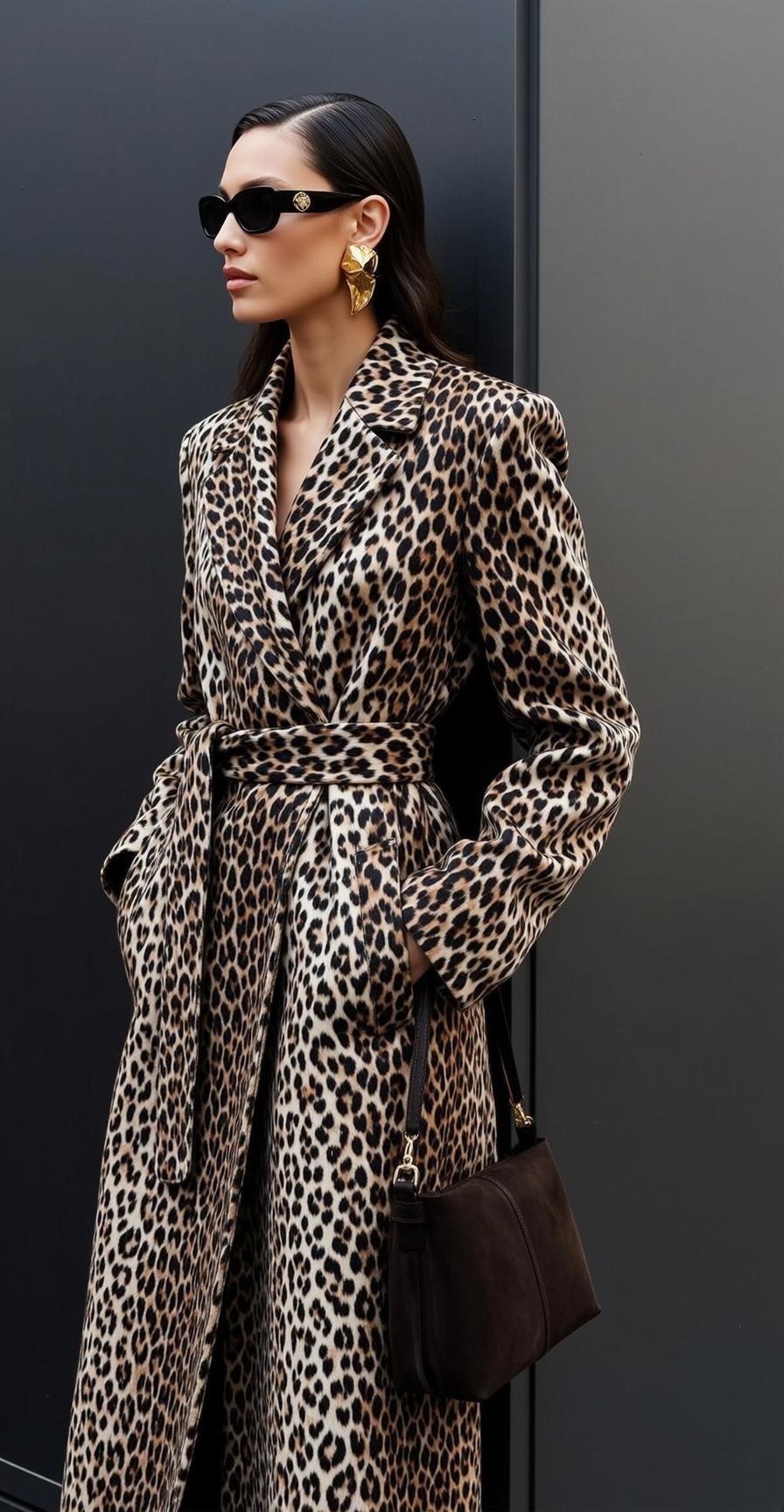 Fashion Week Dark Slicked Back Fair Leopard