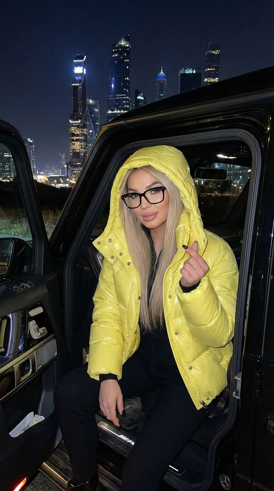 Glasses In Night Portrait