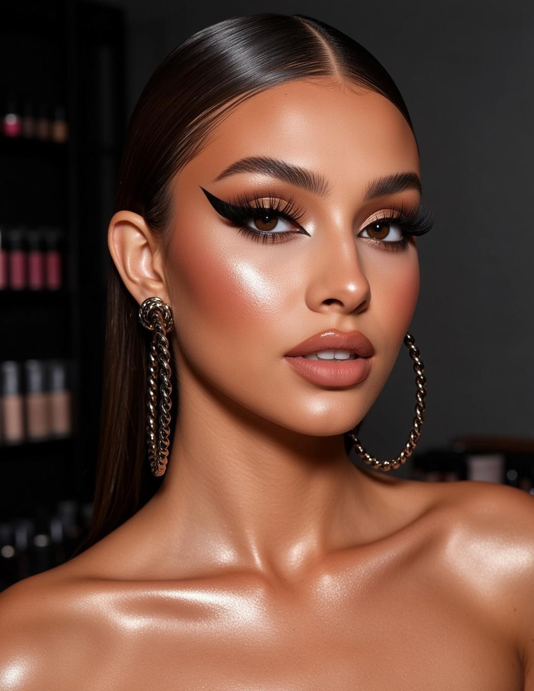 Makeup Photorealistic Young Head Shoulders Facing Forward