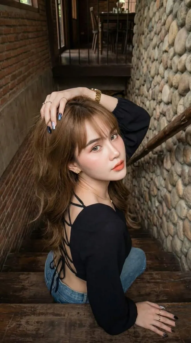 Makeup Earrings Necklace Rings And Wristwatch In Denim Portrait