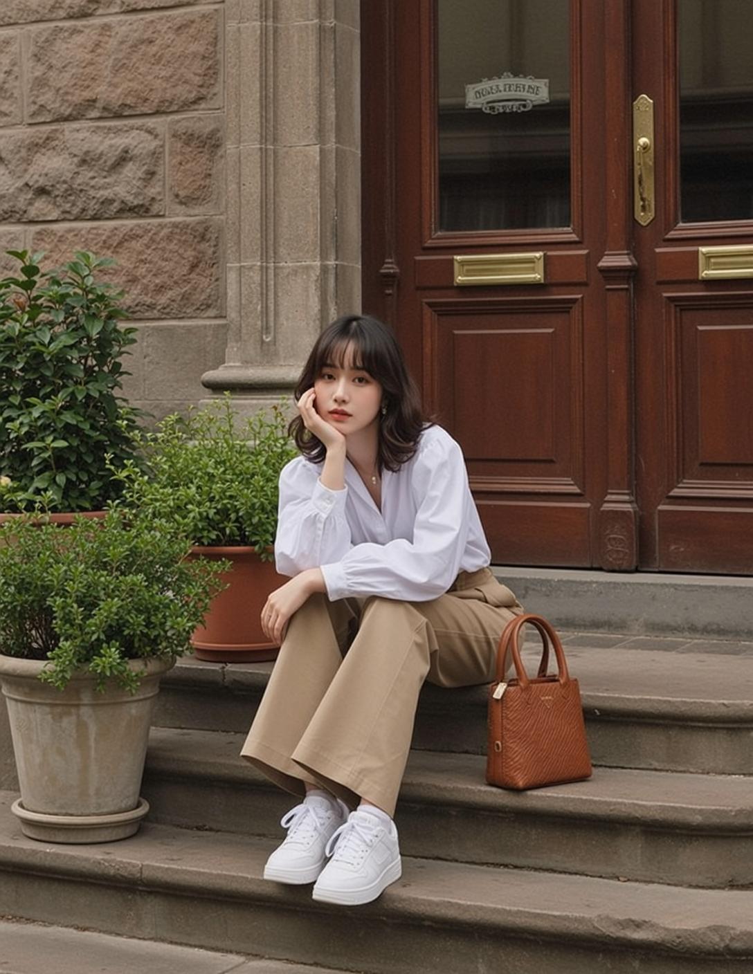 Autumn Young Dark Brown Shoulder-length Bangs Fair