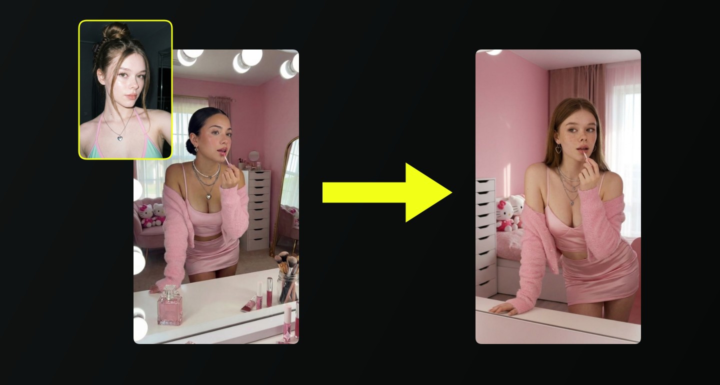 Mila remix walkthrough for Pink Satin Crop Top Vanity Mirror Makeup Application