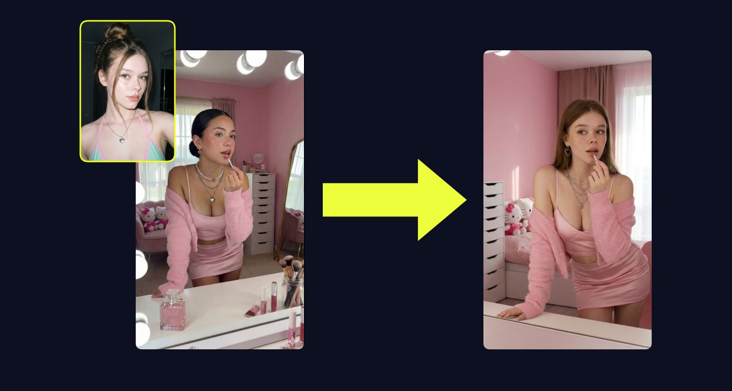 Mila remix walkthrough for Pink Satin Crop Top Vanity Mirror Makeup Application