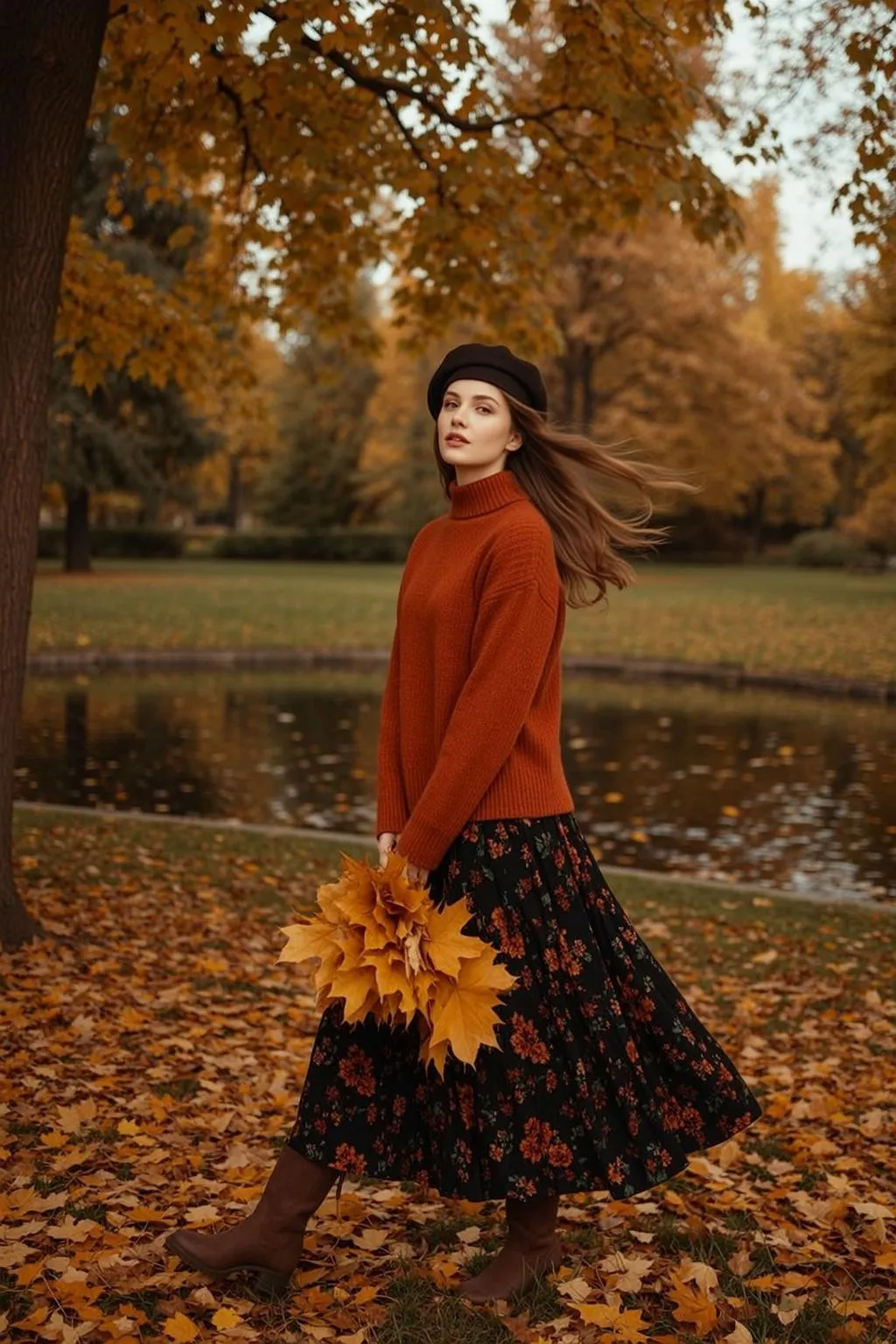 Autumn Young Long Wavy Brown Fair Burnt