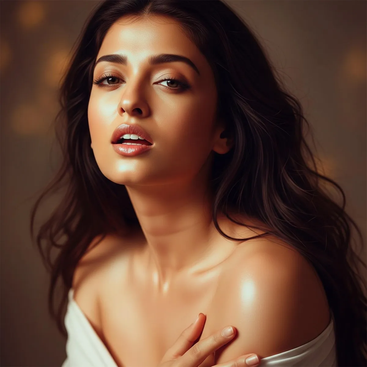Close Up Portrait Soft Lighting White Garment