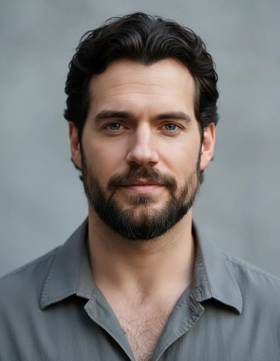 Realistic Man Portrait With Beard Style