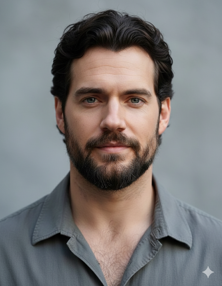 Realistic Man Portrait With Beard Style