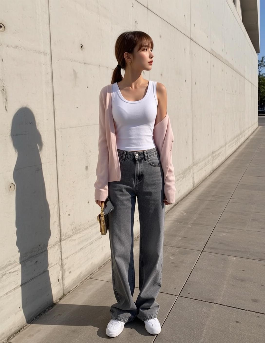Tank Top Wide Leg Jeans