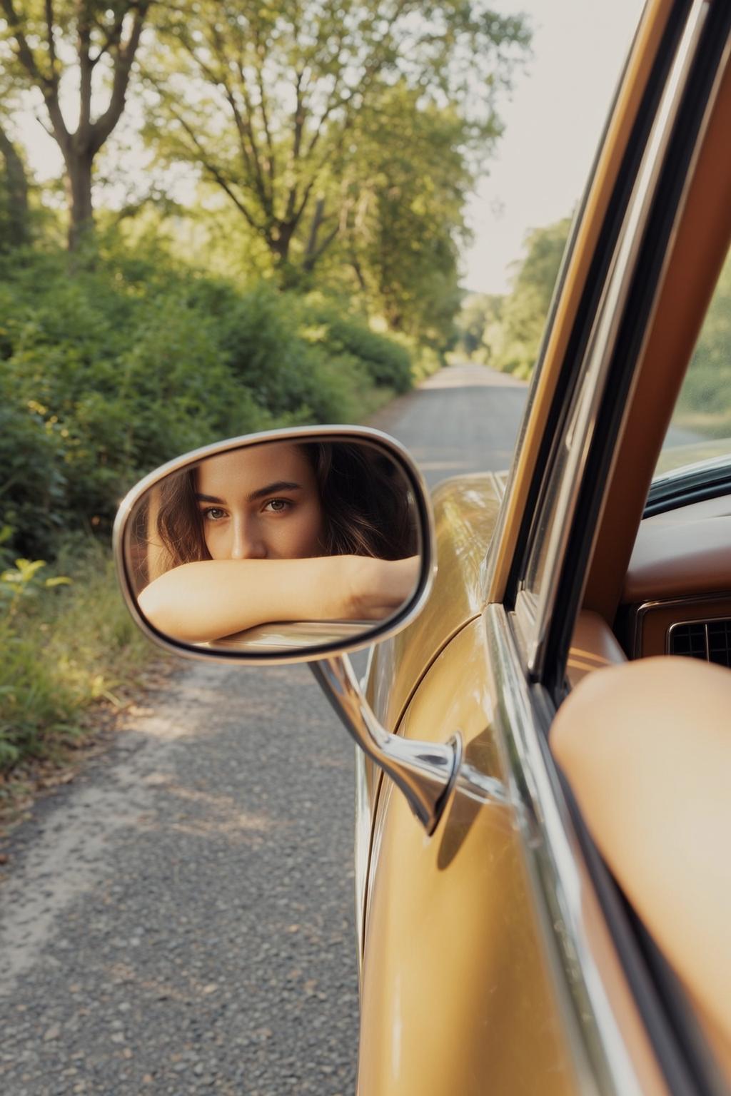 Explore Reflected Car Side Mirror Her Left reference photo