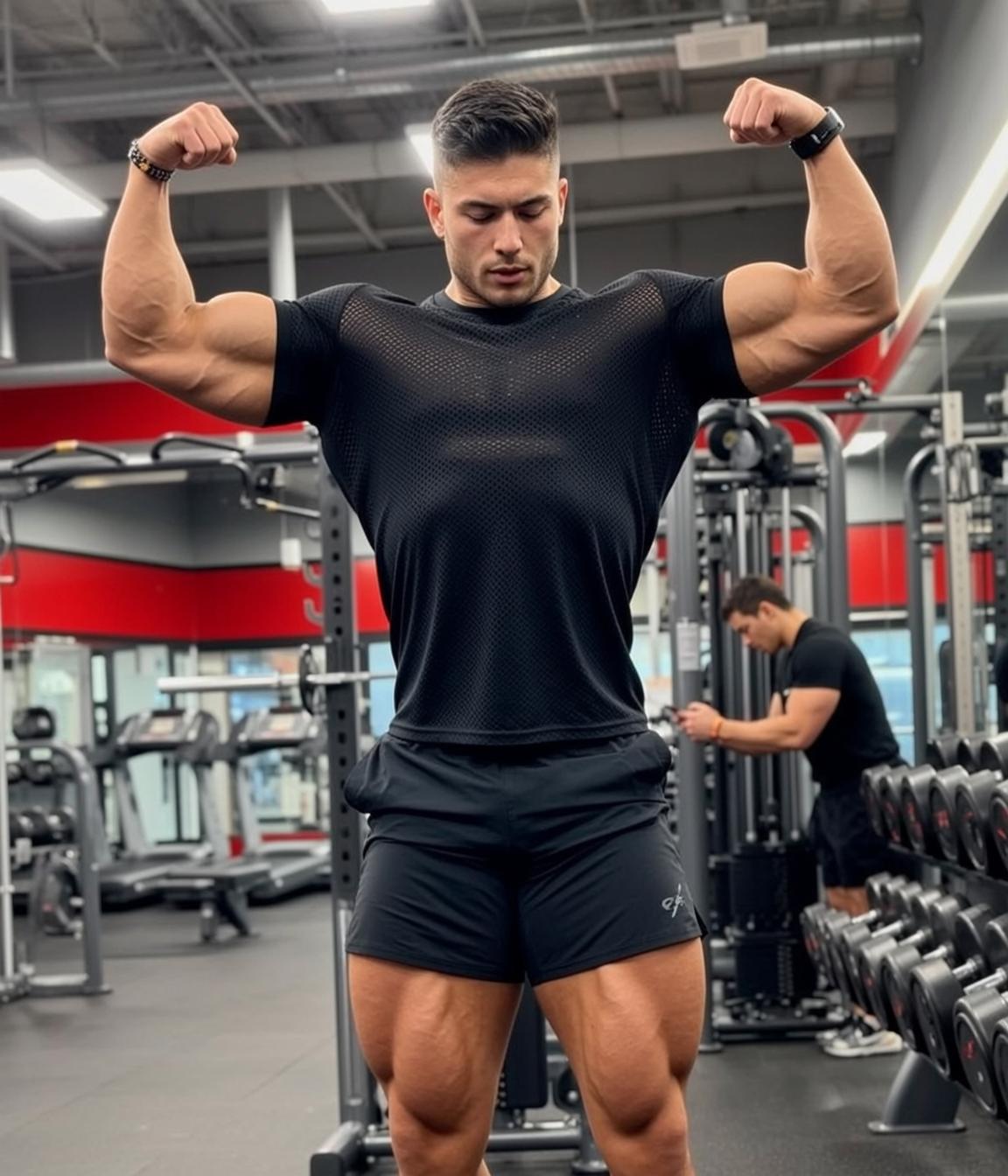 Muscular Short Dark Hair Tan Skin Black