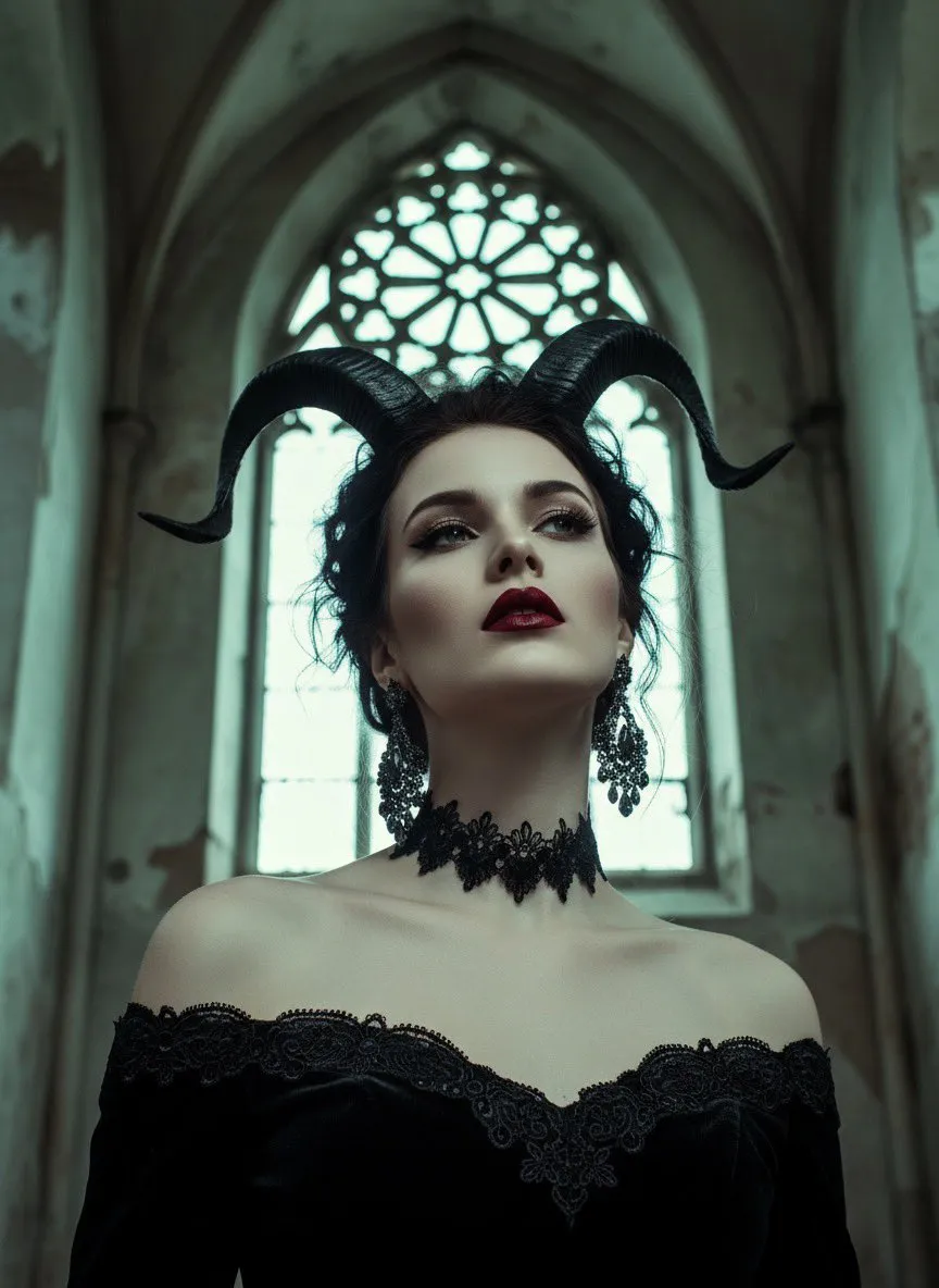 Makeup Earrings And Necklace In Velvet Portrait