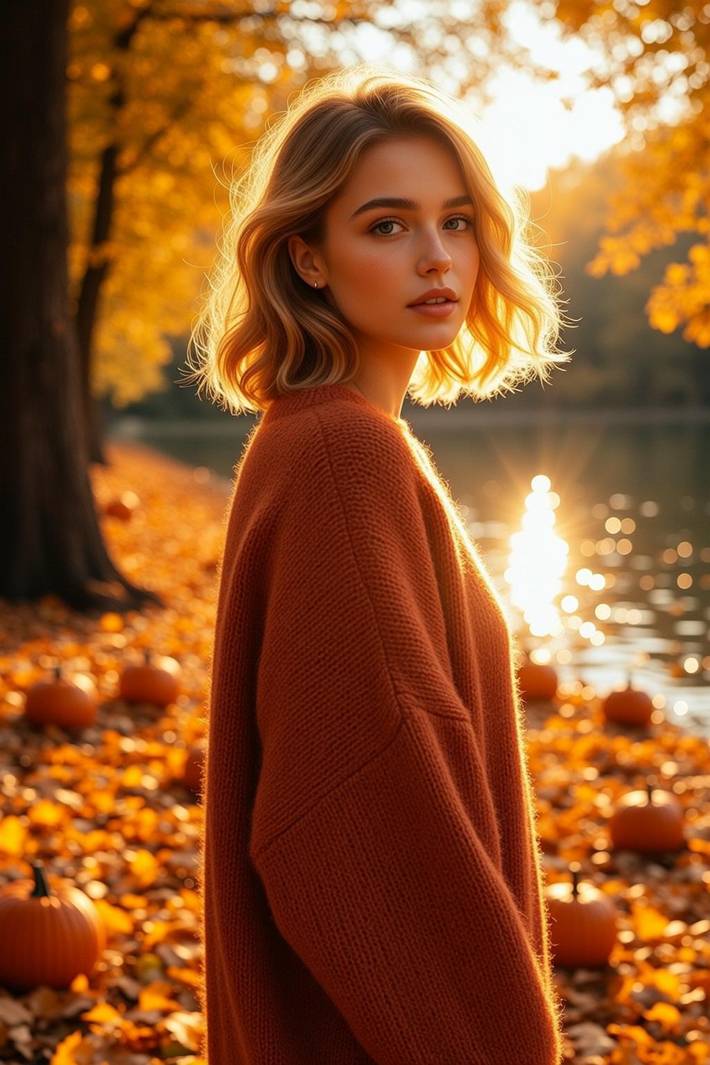 Autumn Young Wavy Blonde Bob Fair Burnt