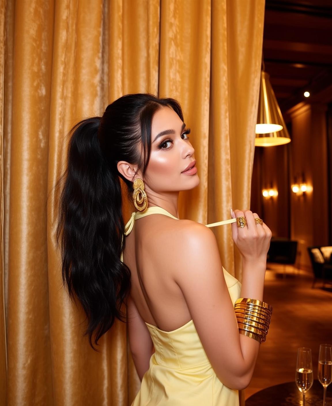 Yellow Halter Dress Portrait
