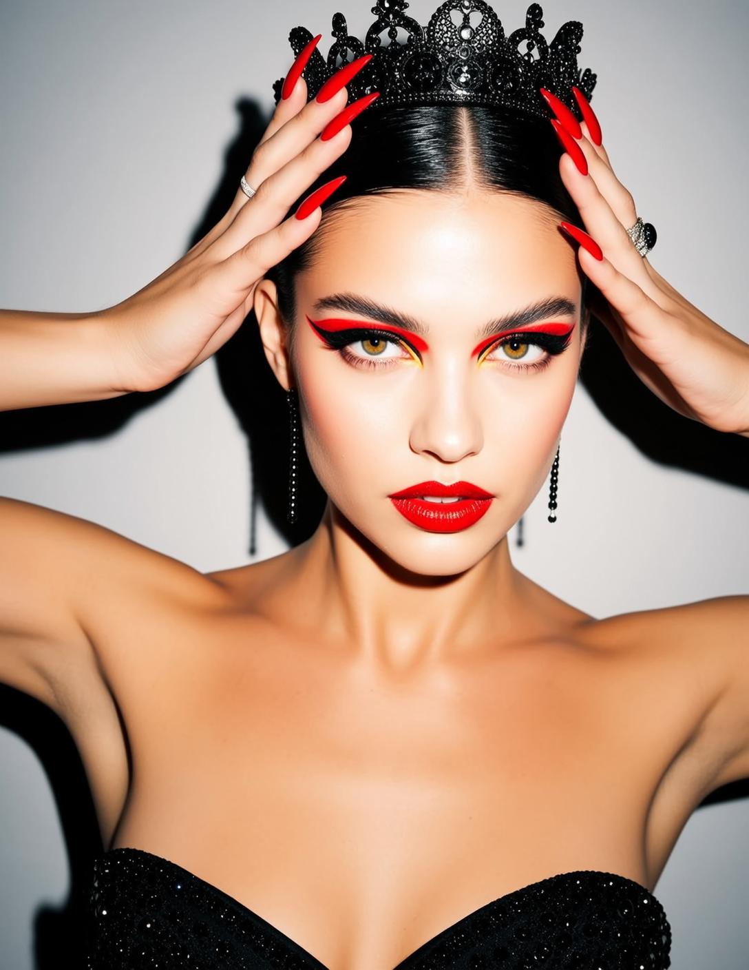 Makeup Photorealistic Medium Young Dark Hair Slicked