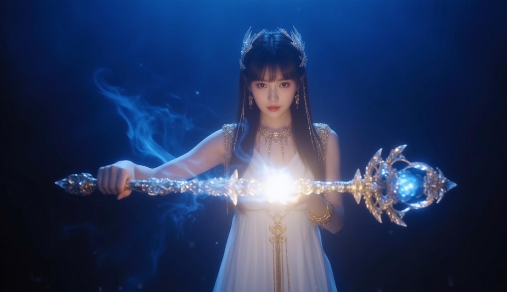 Glowing Staff Fantasy Portrait