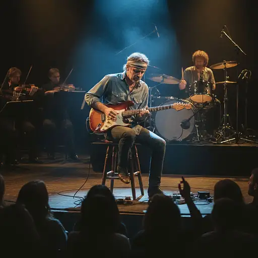 Mark Knopfler Performing Live On Stage In The