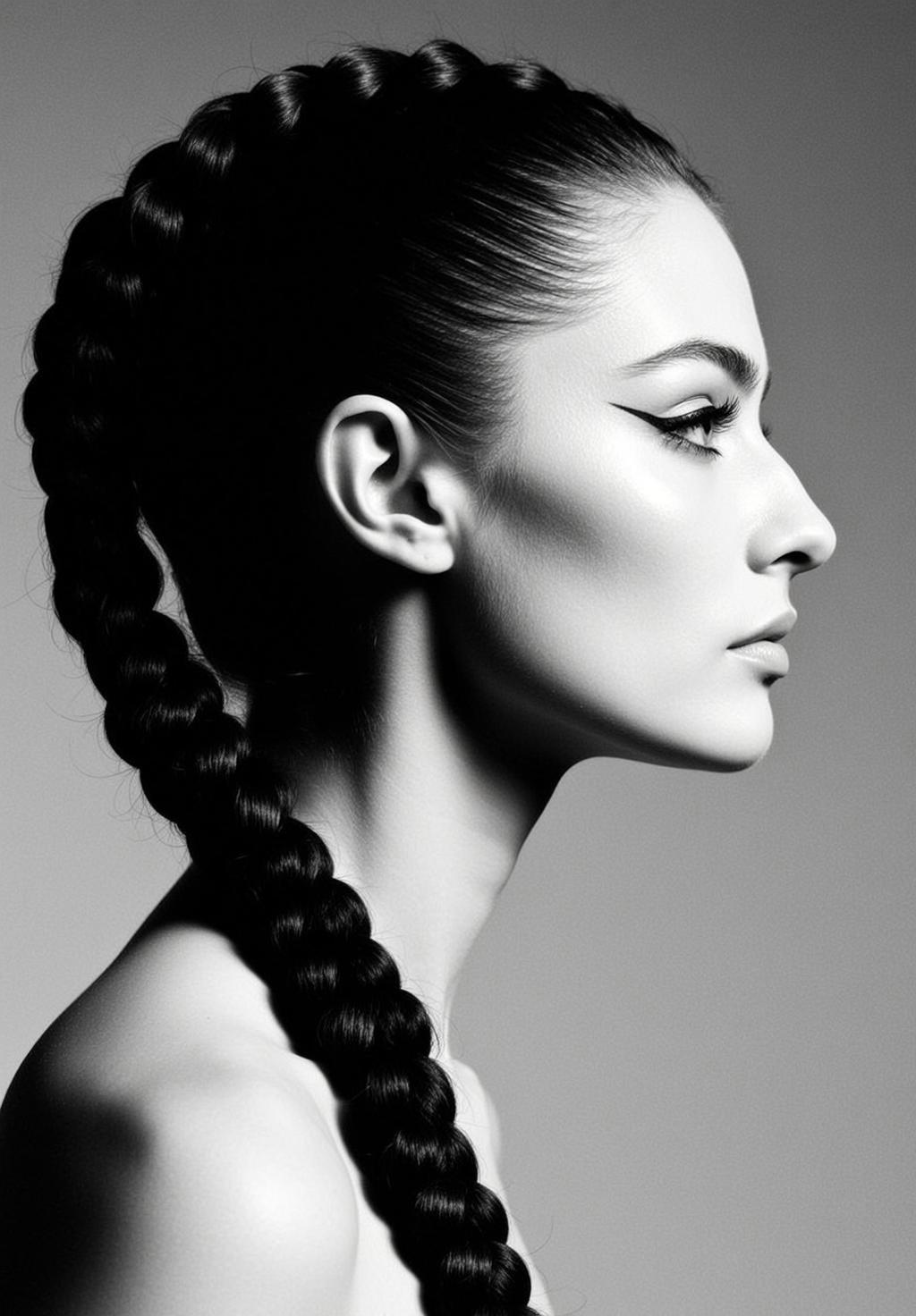Profile Portrait Young Woman With Flawless Smooth Skin Captured Medium