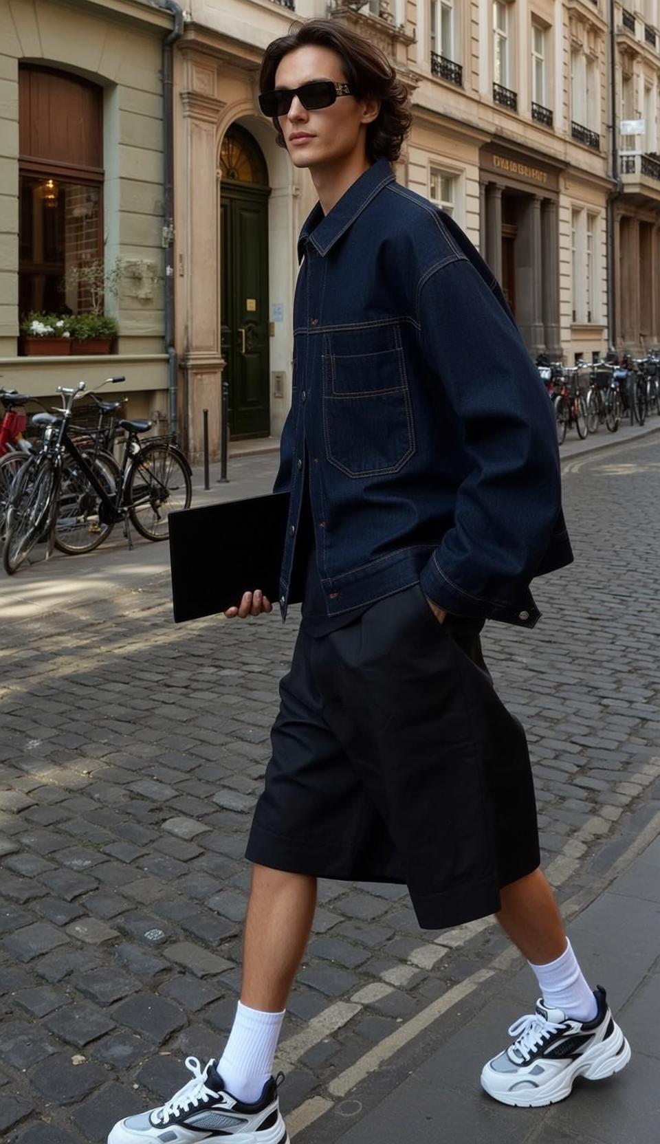 Laptop Walk European Street
