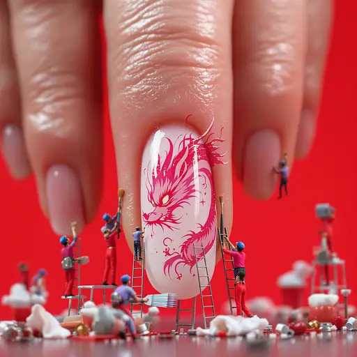 Tiny Miniature Workers Painting