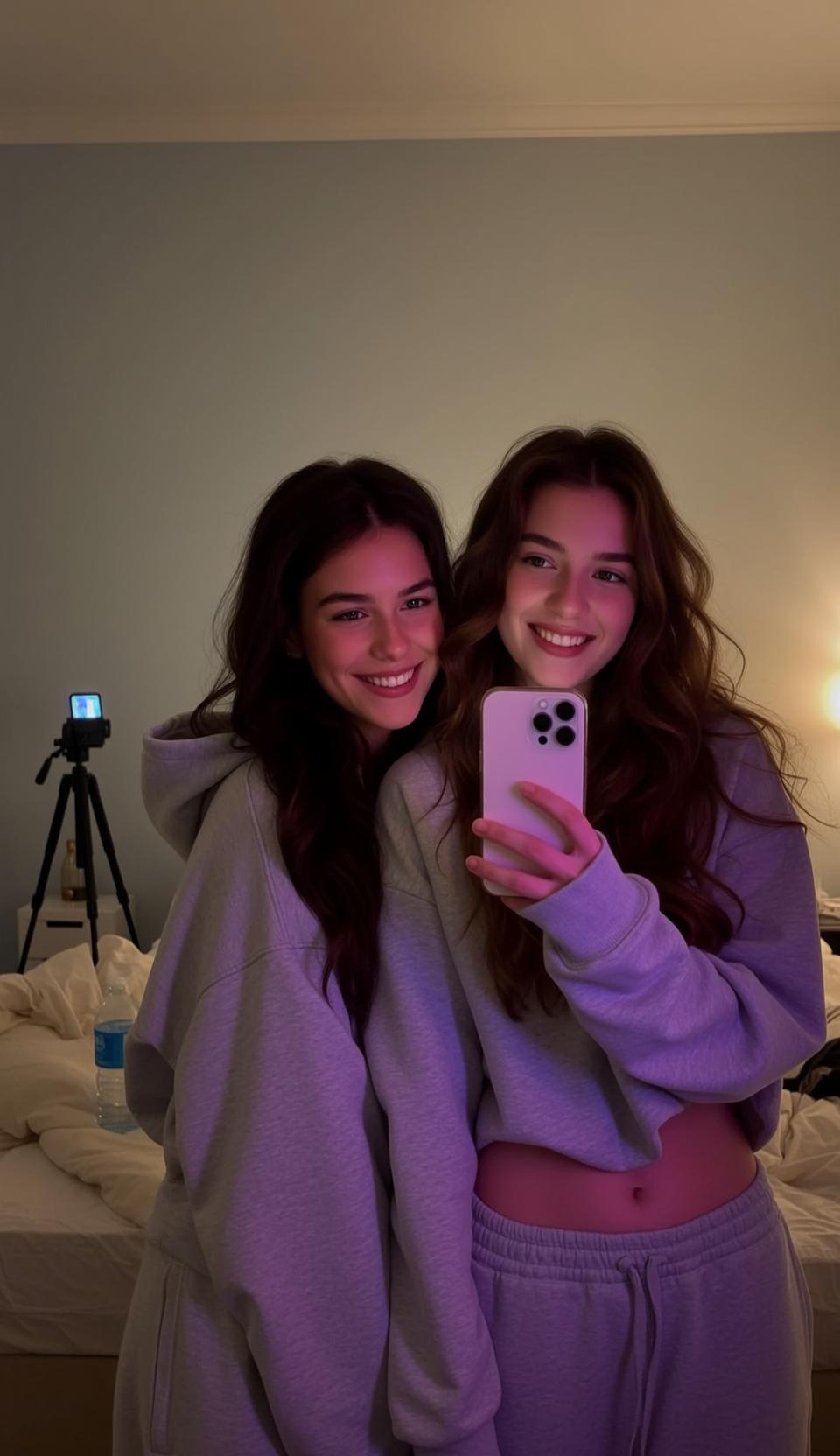 Matching Loungewear Bedroom Selfie