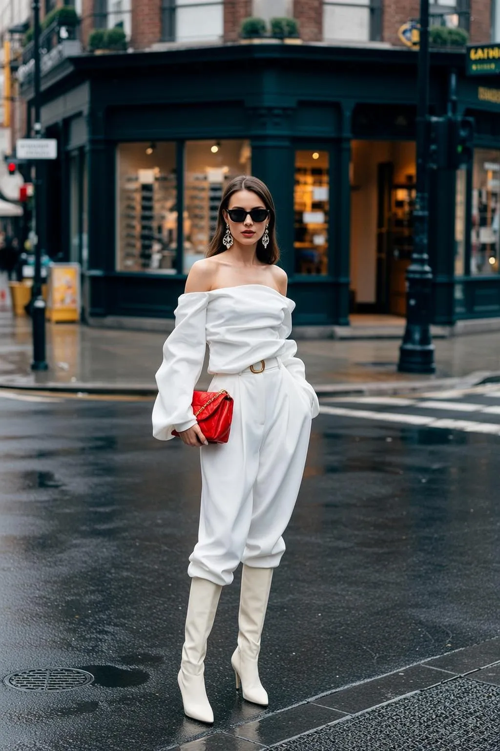 Cat Eye Sunglasses In Fashion Week Portrait