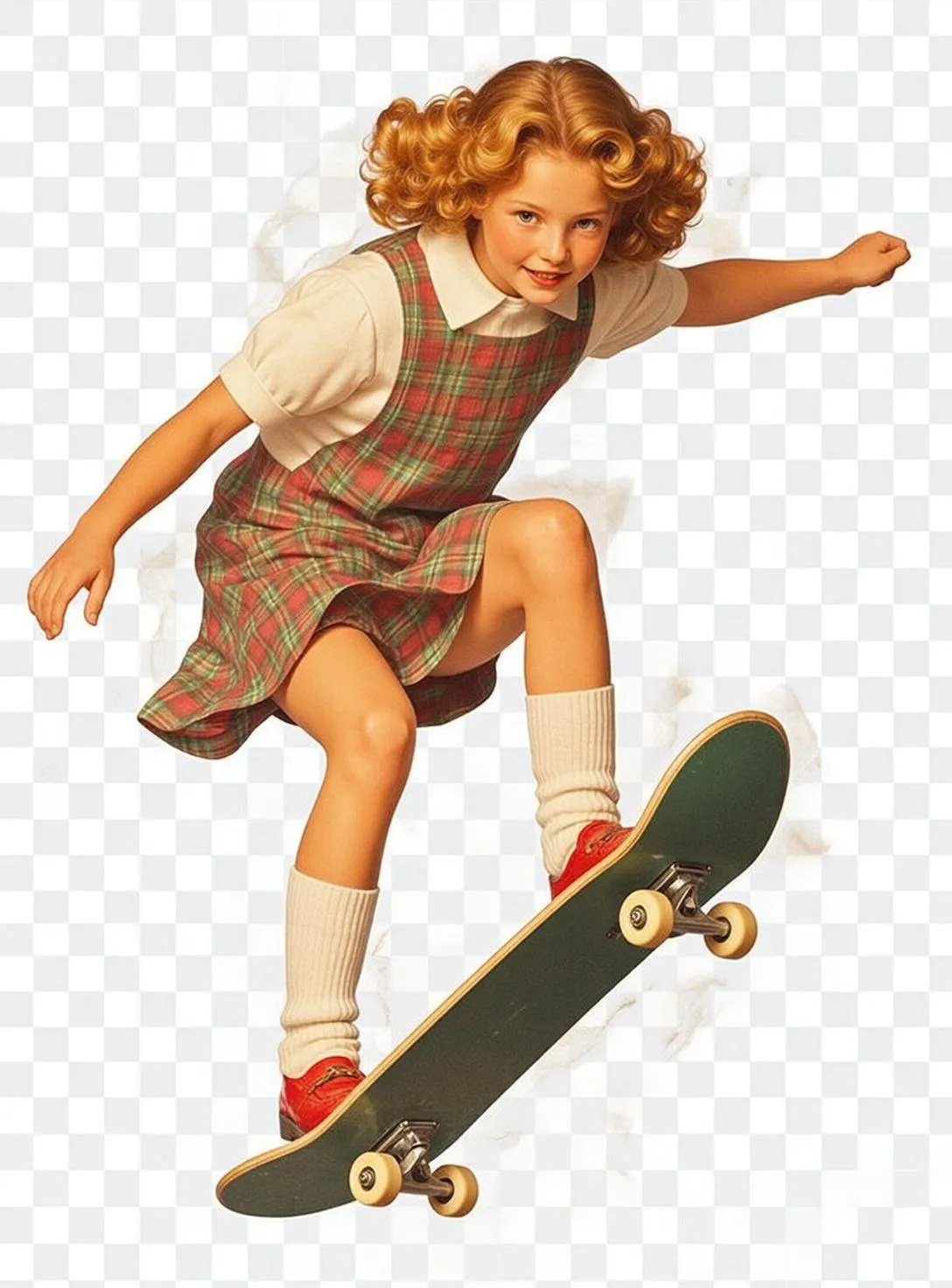 90s Young Girl Blonde Curly Pigtails Fair
