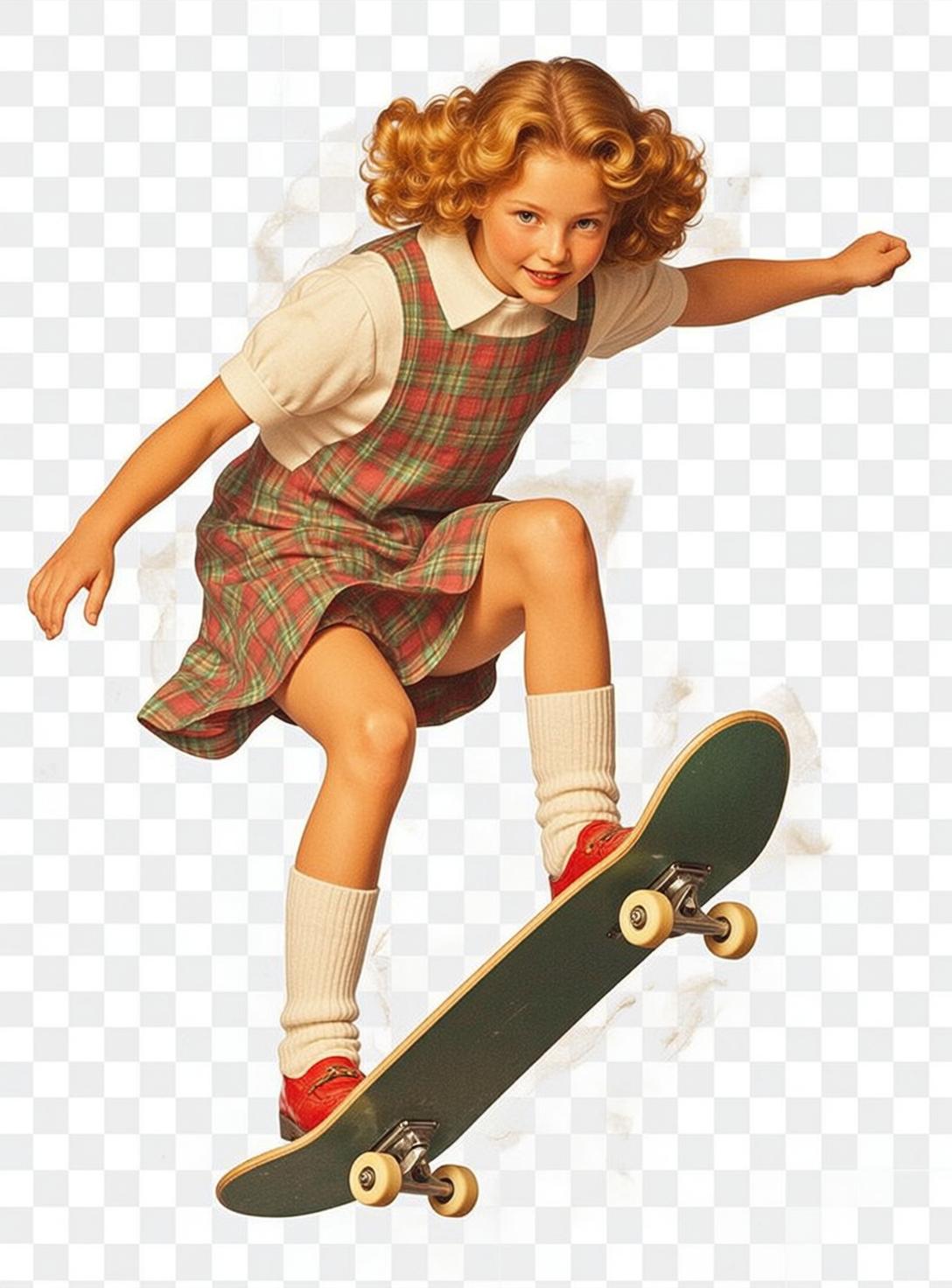 90s Young Girl Blonde Curly Pigtails Fair