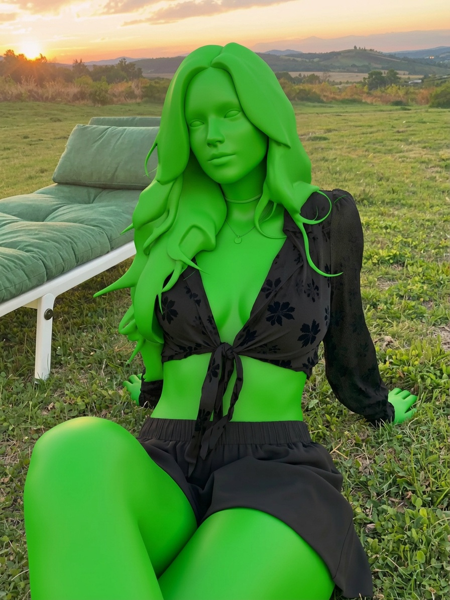 Template for Grass Field Sunset Lounge Chair