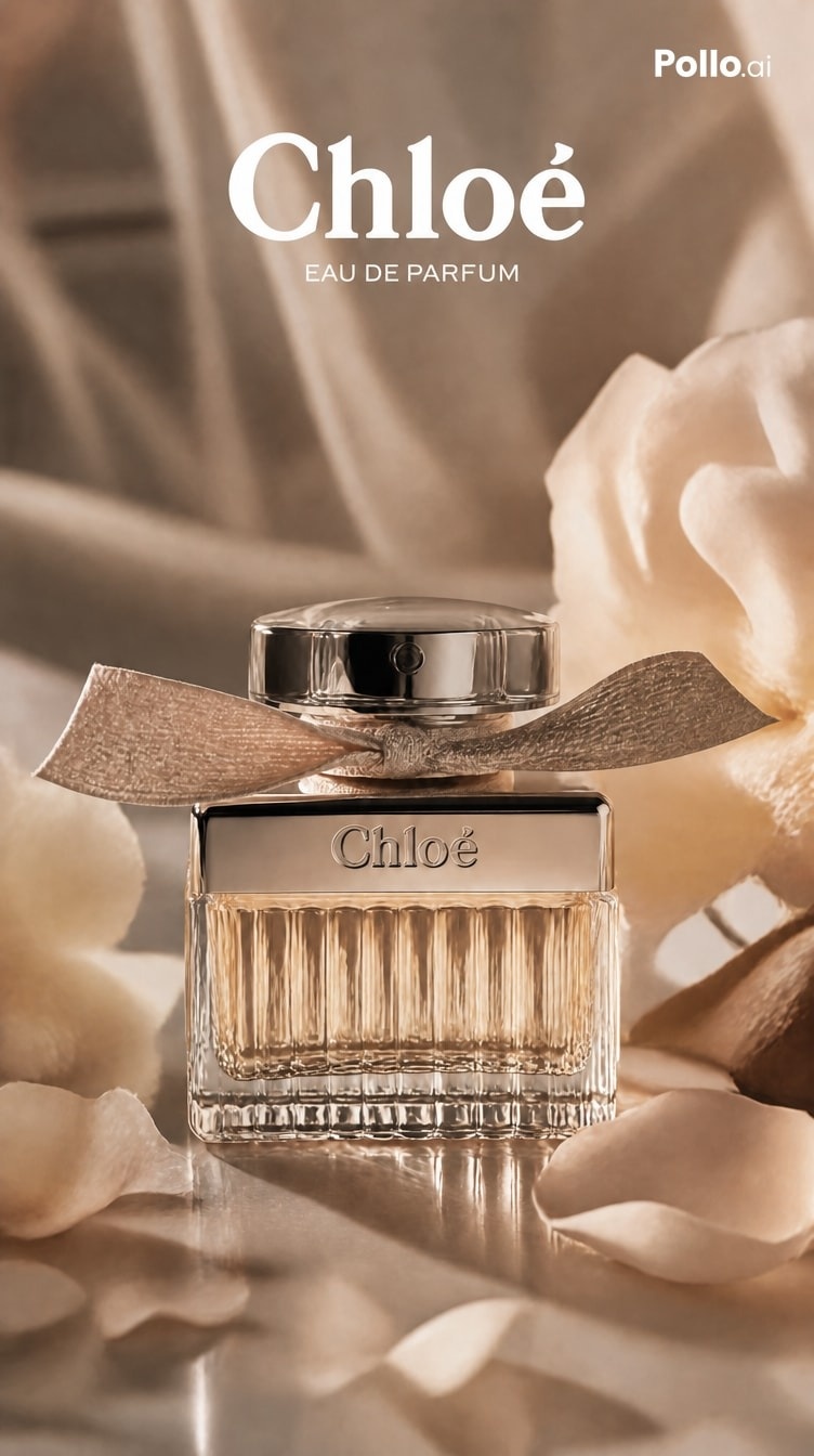 Perfume Bottle With Rose Gold Ribbon Studio Shot