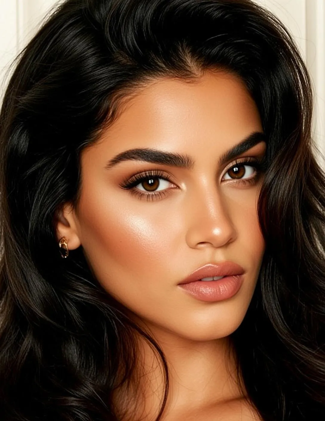 Hair Salon Young Long Dark Wavy Tan