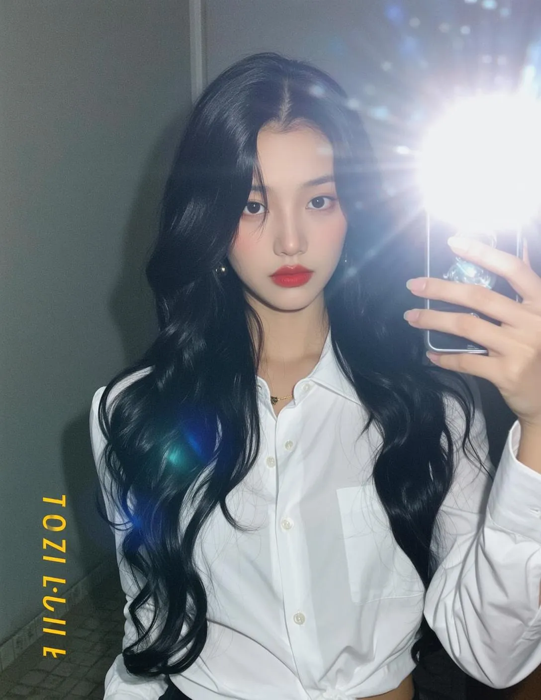 Makeup Necklace And Nails In Selfie Portrait