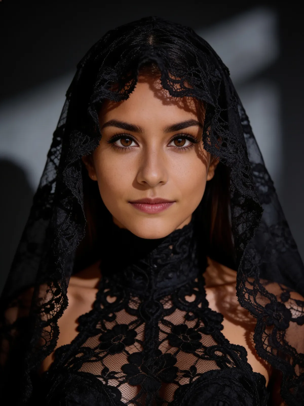 Black Lace Veil Dramatic