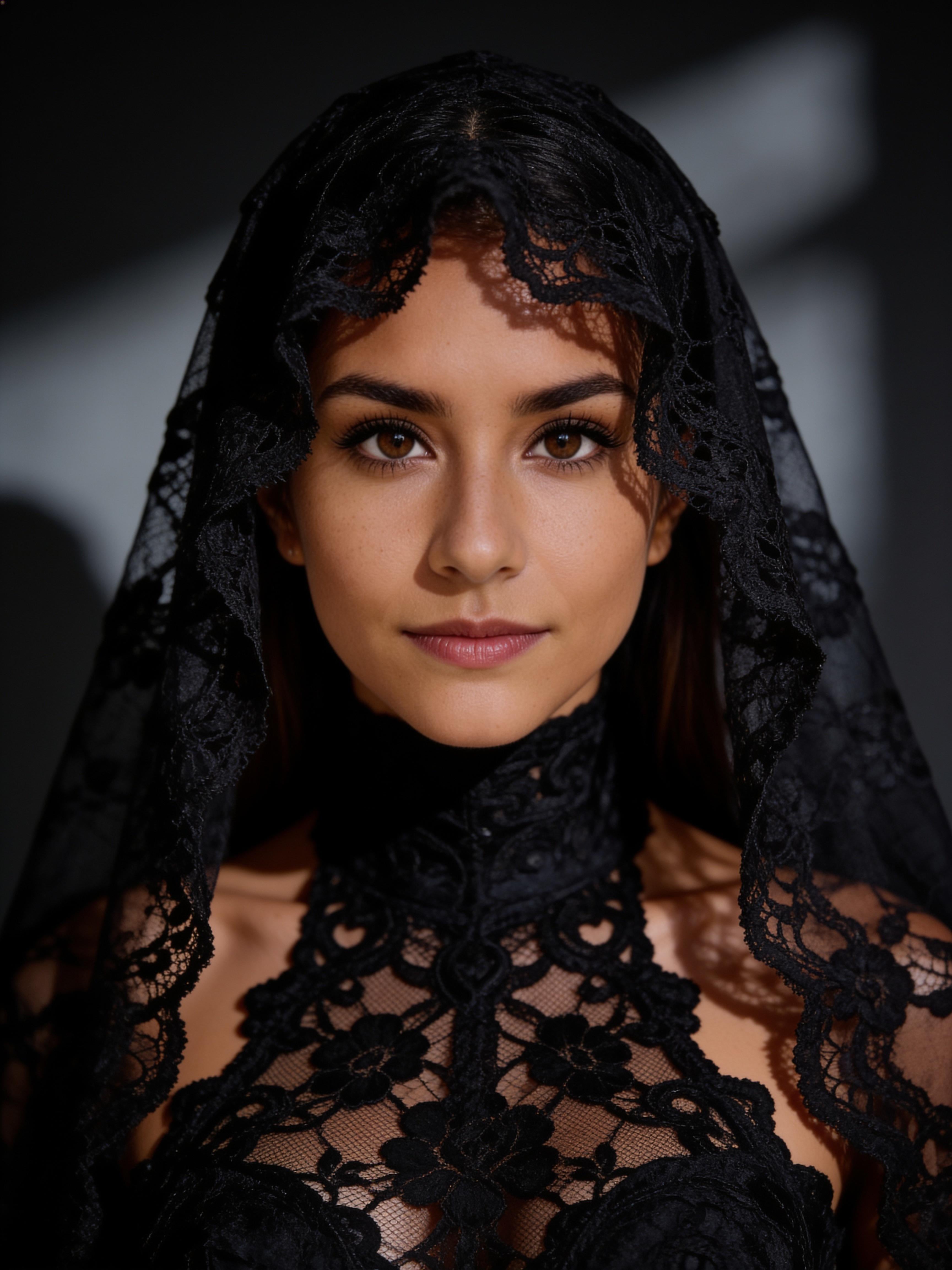Black Lace Veil Dramatic