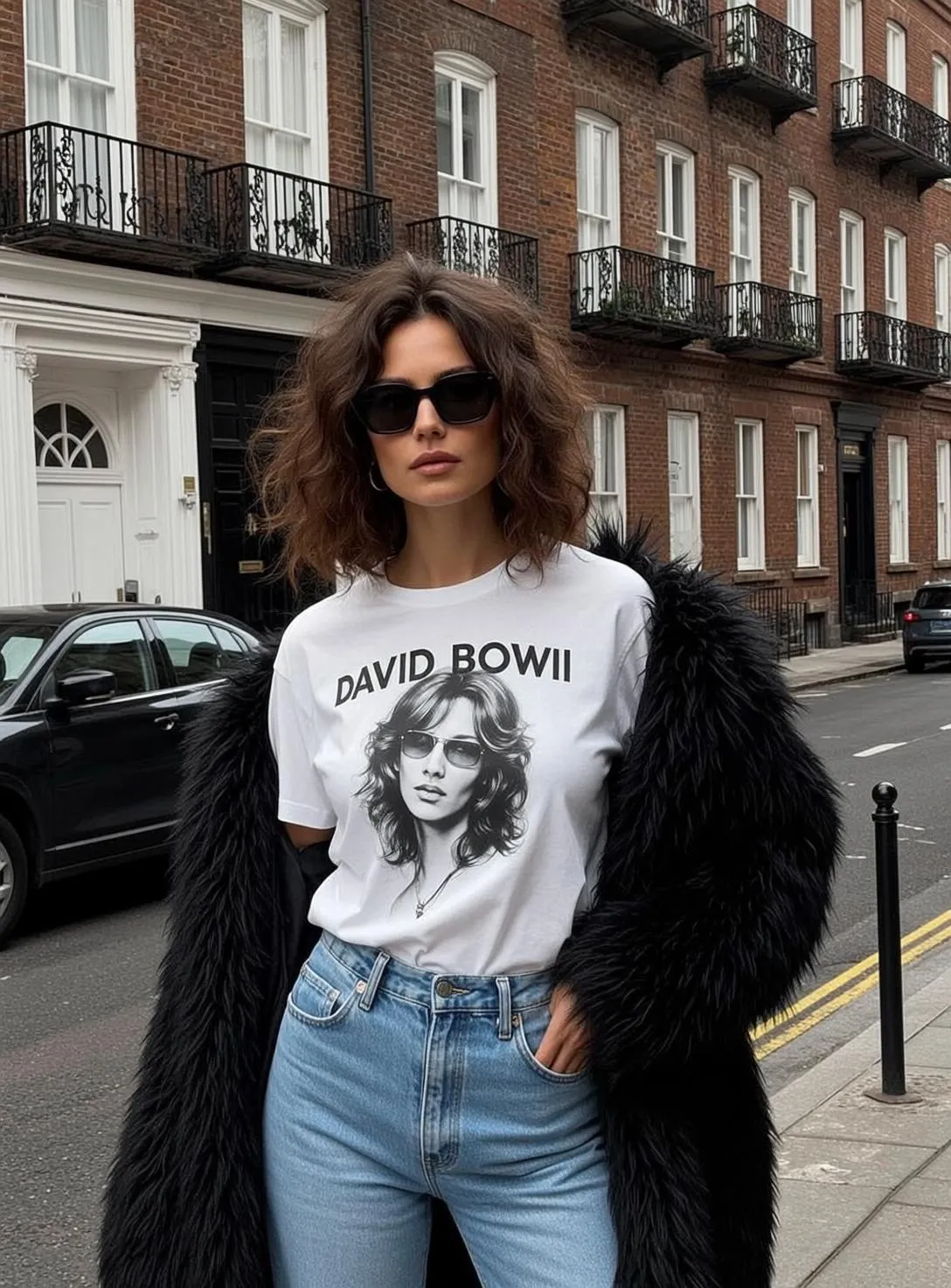 Sunglasses Earrings And Necklace In Street Portrait
