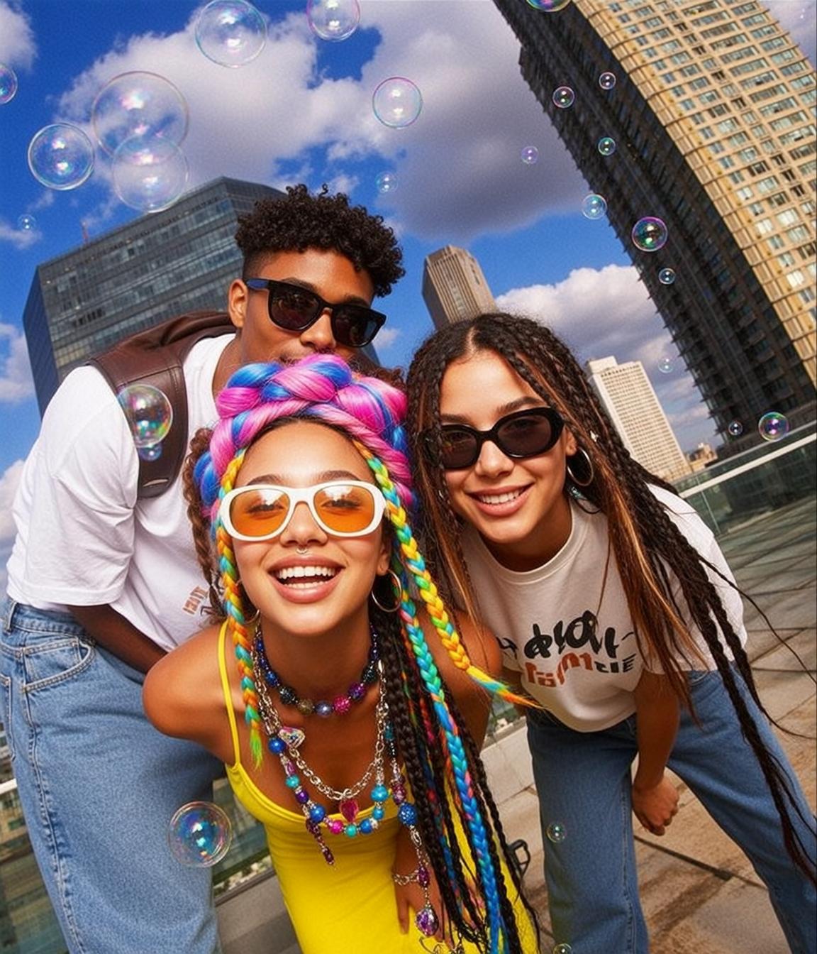 Creative Three Young People Two Women One