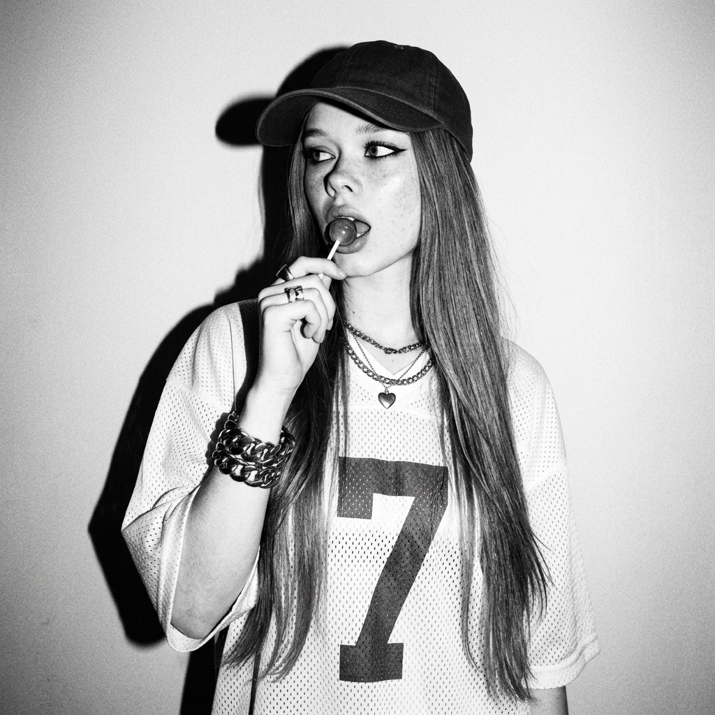 Girl Street Fashion Lollipop Direct Flash