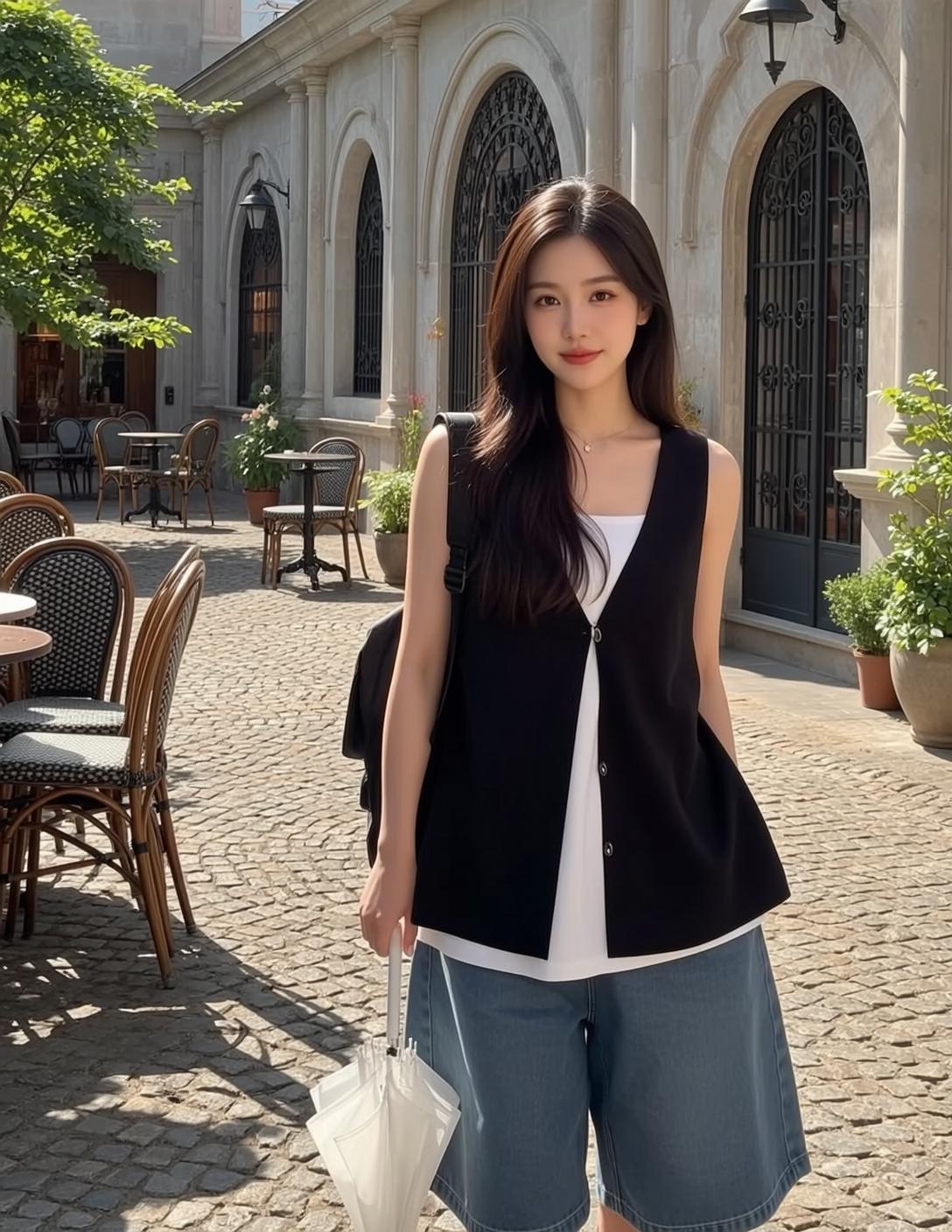 Umbrella Cafe Cobblestone Outfit