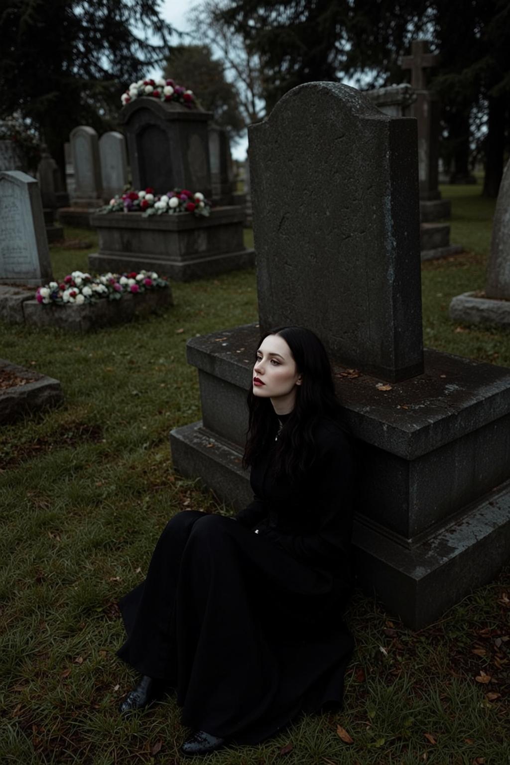 Tombstone Melancholy Portrait