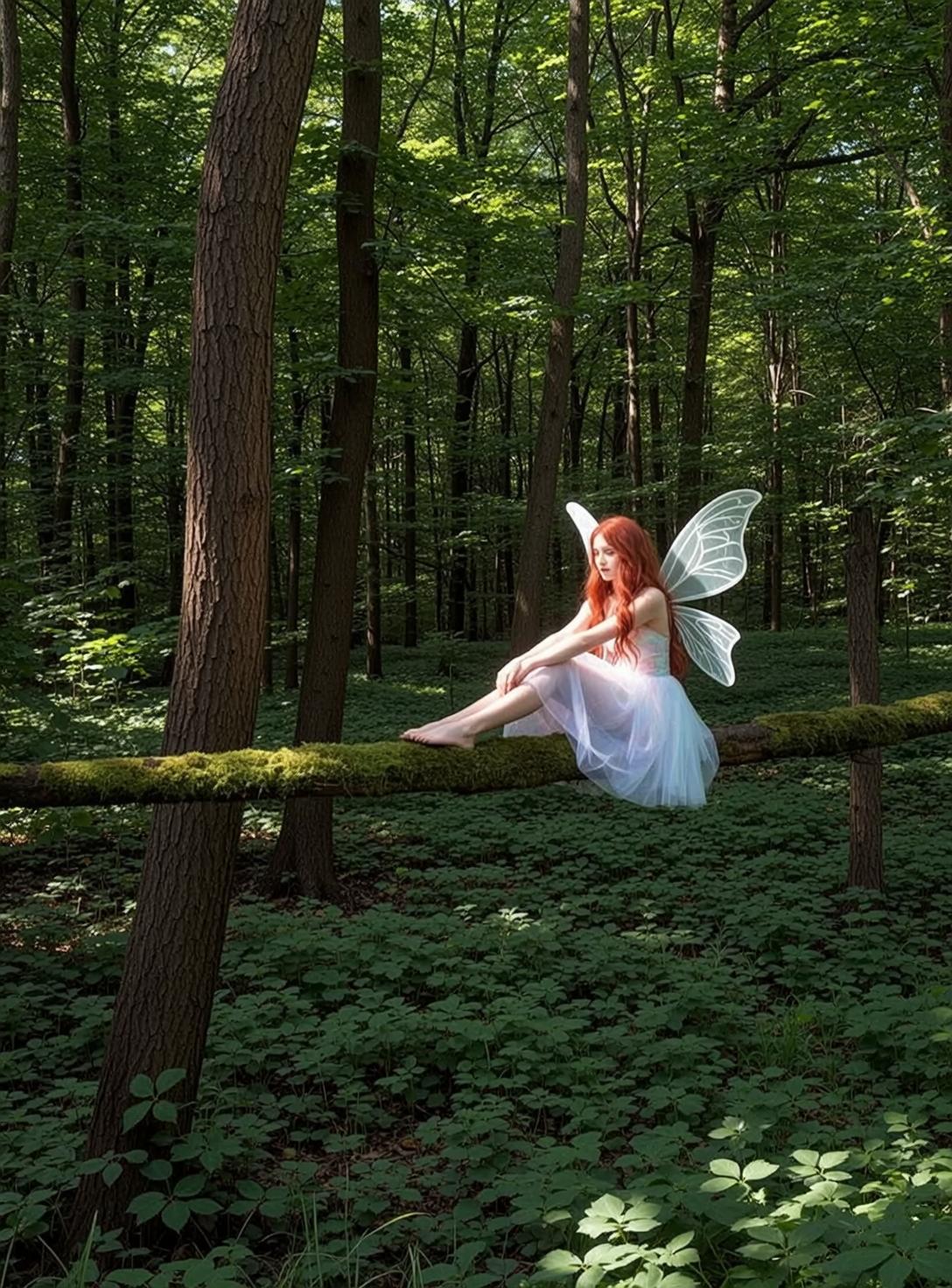 Fairycore Young Long Wavy Red Fair Light