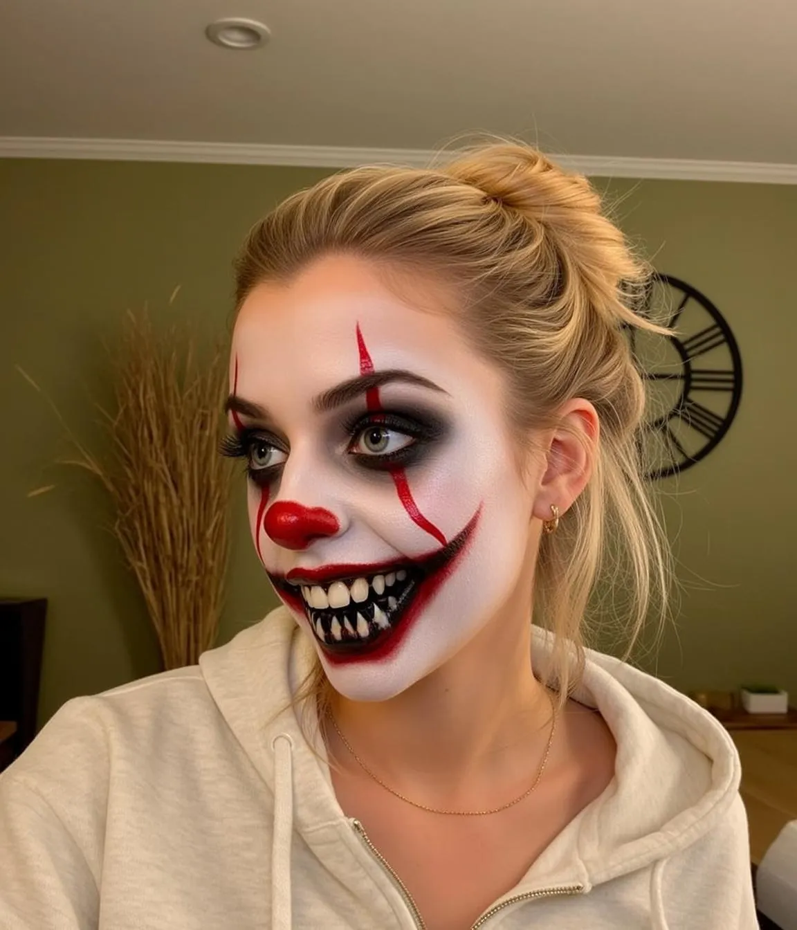 Menacing Clown Makeup Hoodie