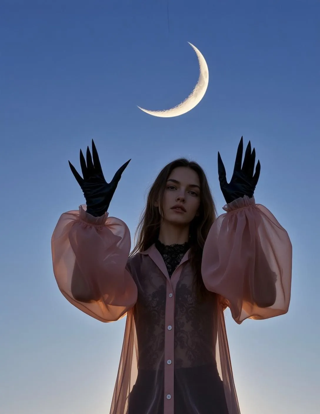 Sheer Pink Moonlit Pose