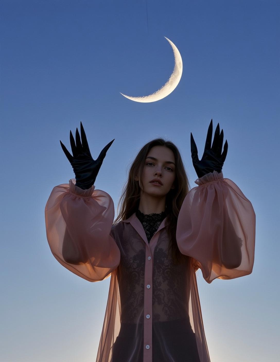 Sheer Pink Moonlit Pose