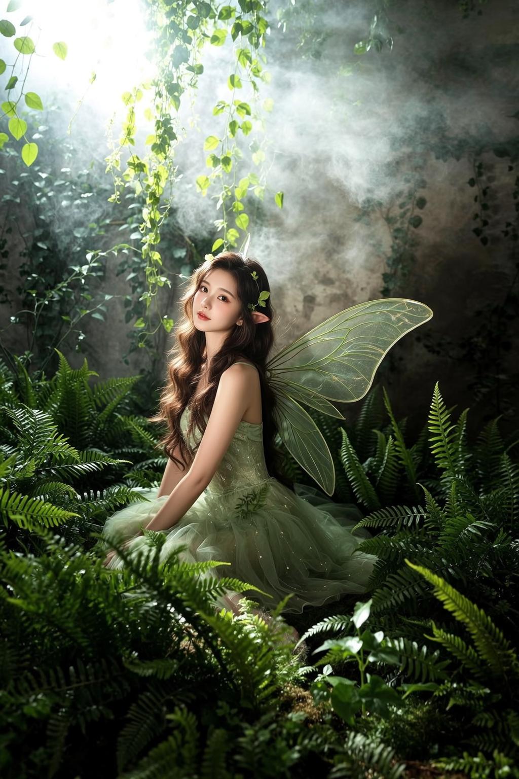 Fairycore Young Long Wavy Brown Hair Fair