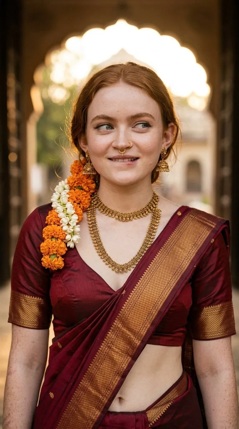 Piercings Earrings And Necklace In Fashion Portrait