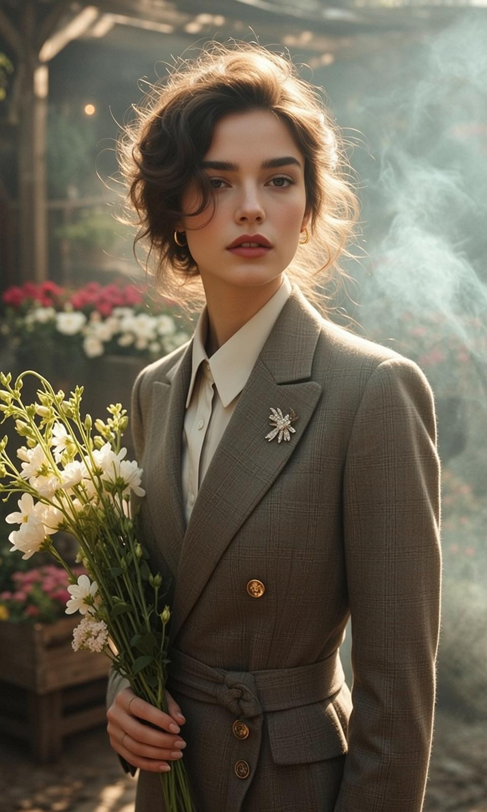 Plaid Blazer Flower Bouquet