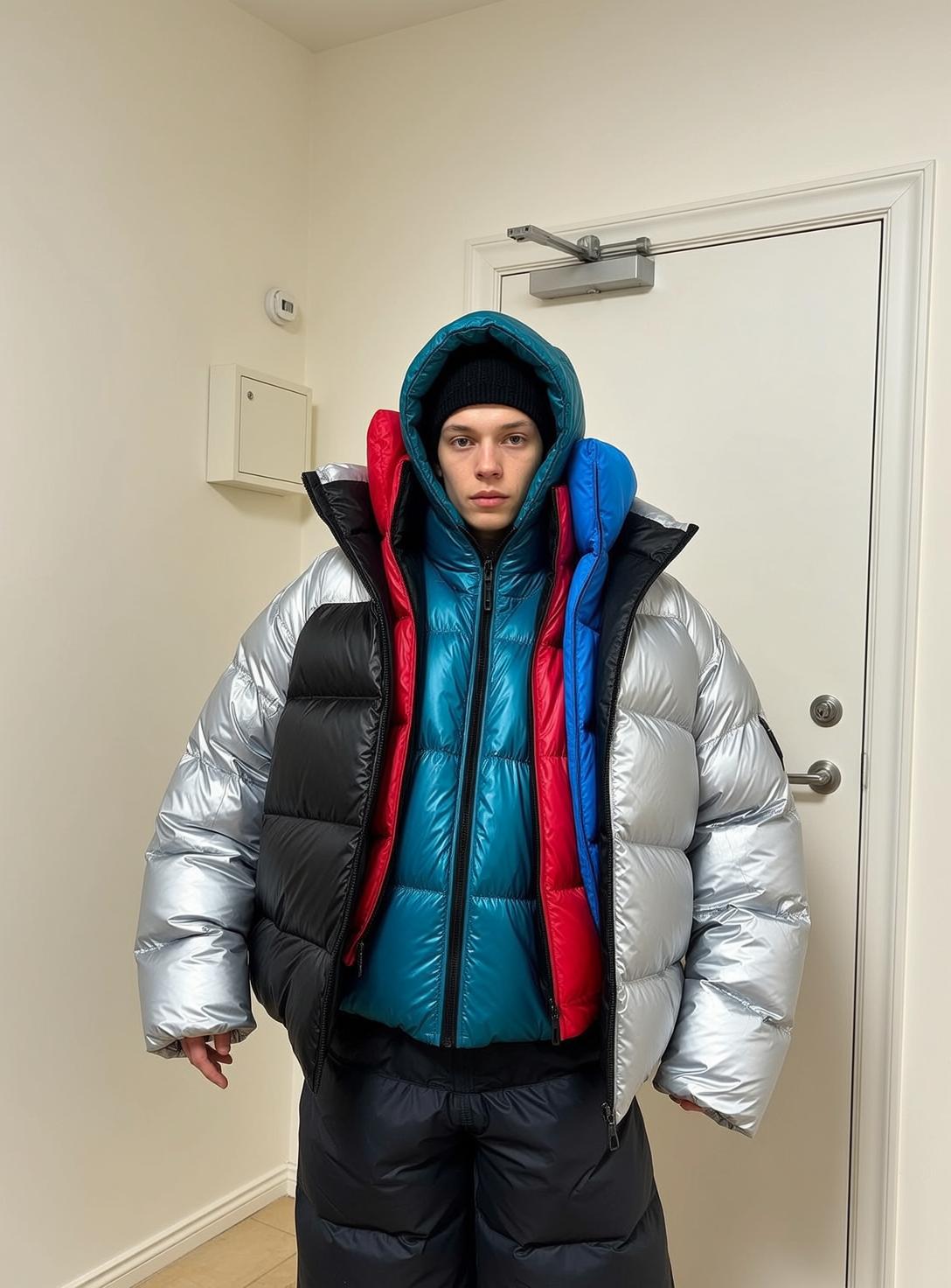 Layered Puffer Street Style